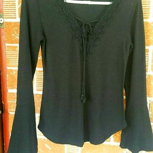 Black long sleeved top